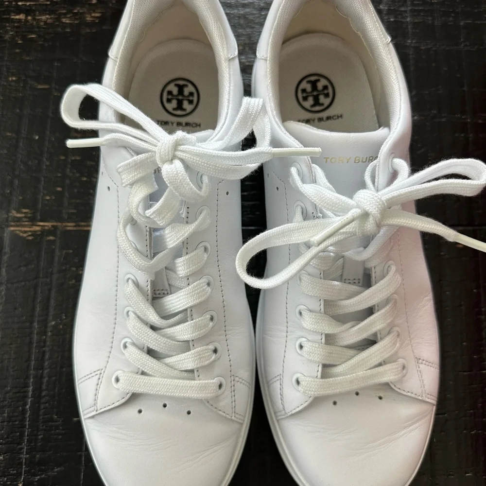 Tory Burch Howell Court Women's Sneakers Sz 9M White Leather Comfort Shoe Tennis